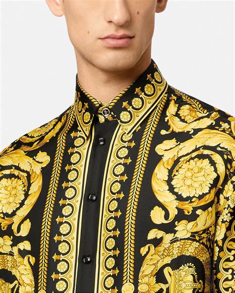 versace silk floral barocco shirt price|barocco silk shirt.